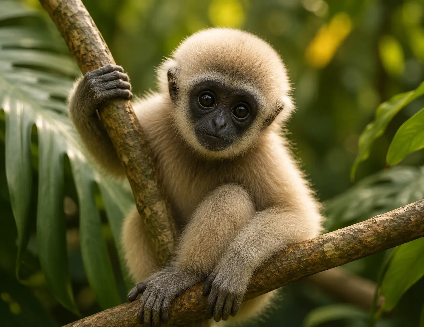 Max, baby gibbon at Noor Jungle