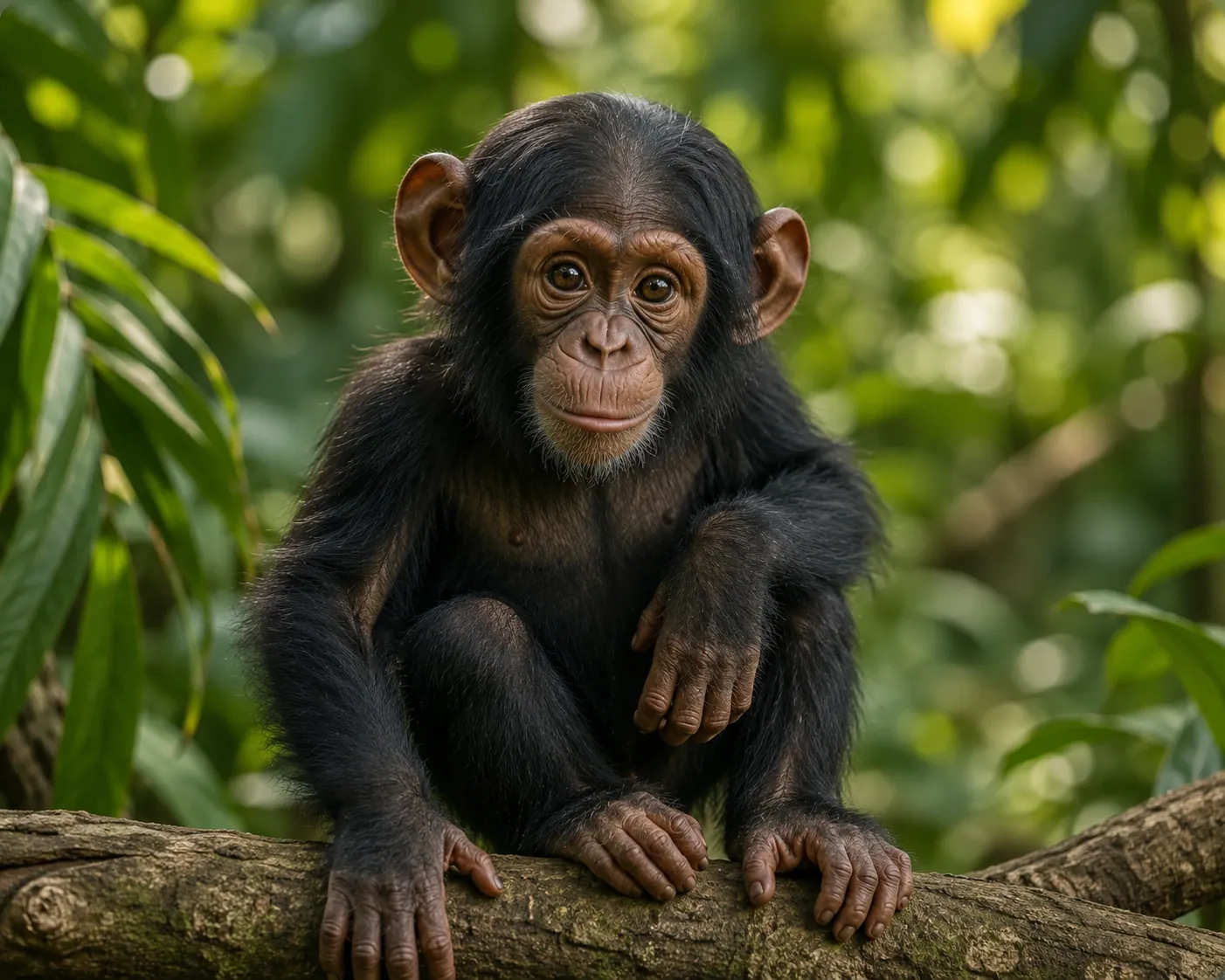 Mimy, baby chimpanzee at Noor Jungle